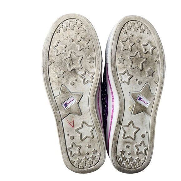 Skechers Twinkle Toes Low Top Sneakers Pink Purple Sparkles Size 2 - Picture 10 of 10